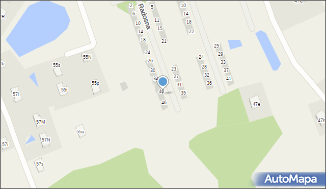 Różnowo, Radosna, 42, mapa Różnowo