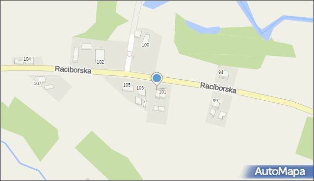 Ruda Kozielska, Raciborska, 101a, mapa Ruda Kozielska