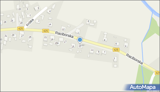 Ruda Kozielska, Raciborska, 13, mapa Ruda Kozielska