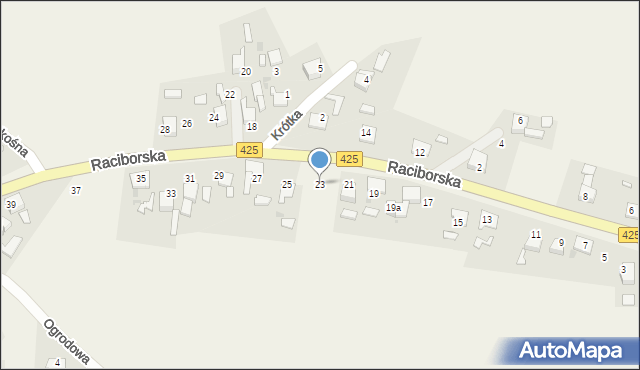 Ruda Kozielska, Raciborska, 23, mapa Ruda Kozielska