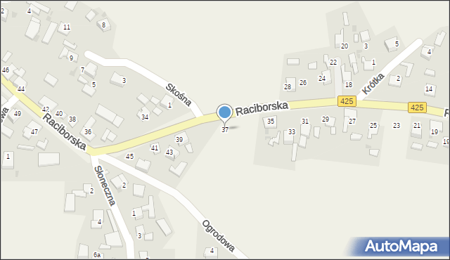 Ruda Kozielska, Raciborska, 37, mapa Ruda Kozielska