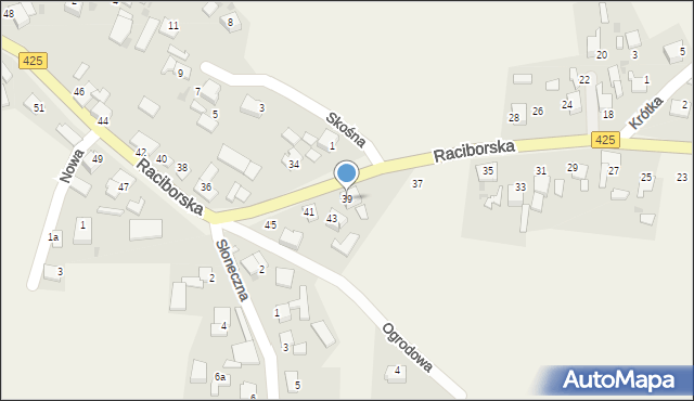 Ruda Kozielska, Raciborska, 39, mapa Ruda Kozielska