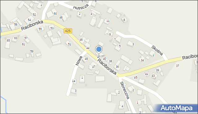 Ruda Kozielska, Raciborska, 42, mapa Ruda Kozielska