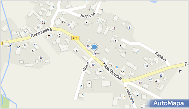 Ruda Kozielska, Raciborska, 44, mapa Ruda Kozielska