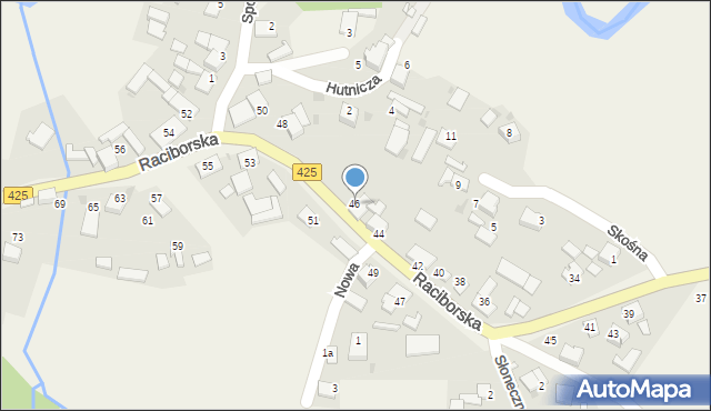 Ruda Kozielska, Raciborska, 46, mapa Ruda Kozielska