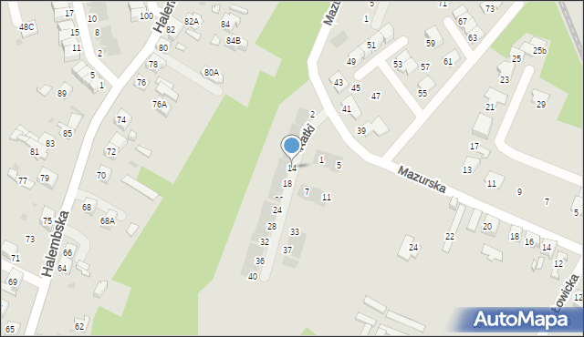 Ruda Śląska, Ratki Huberta, 14, mapa Rudy Śląskiej