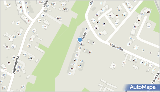 Ruda Śląska, Ratki Huberta, 16, mapa Rudy Śląskiej