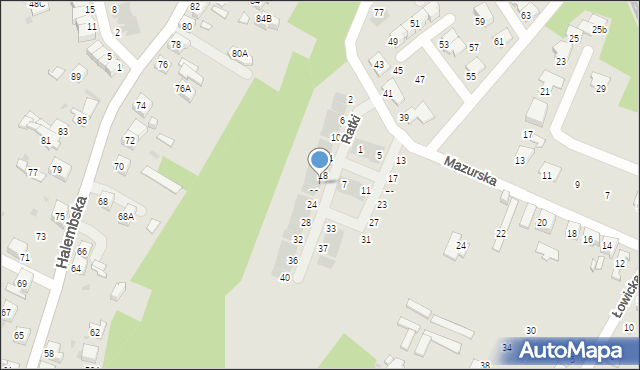 Ruda Śląska, Ratki Huberta, 20, mapa Rudy Śląskiej