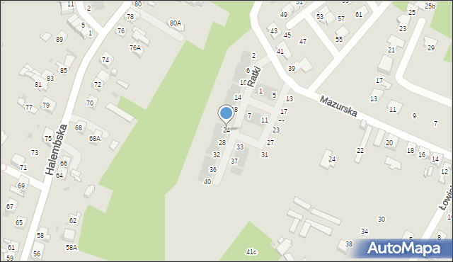 Ruda Śląska, Ratki Huberta, 24, mapa Rudy Śląskiej