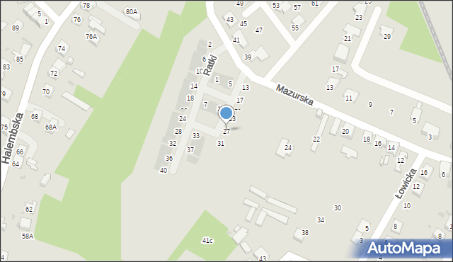 Ruda Śląska, Ratki Huberta, 27, mapa Rudy Śląskiej