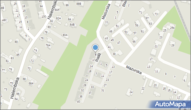 Ruda Śląska, Ratki Huberta, 6, mapa Rudy Śląskiej