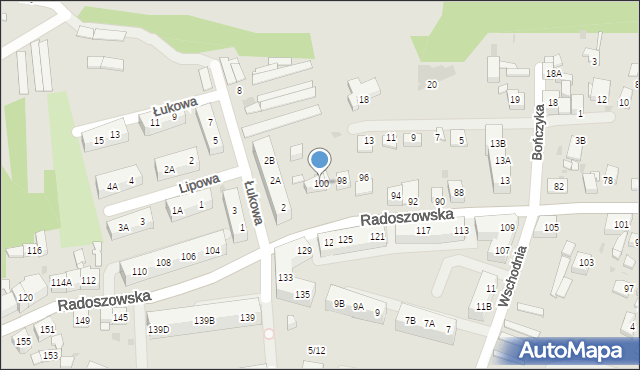 Ruda Śląska, Radoszowska, 100, mapa Rudy Śląskiej