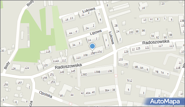 Ruda Śląska, Radoszowska, 106, mapa Rudy Śląskiej