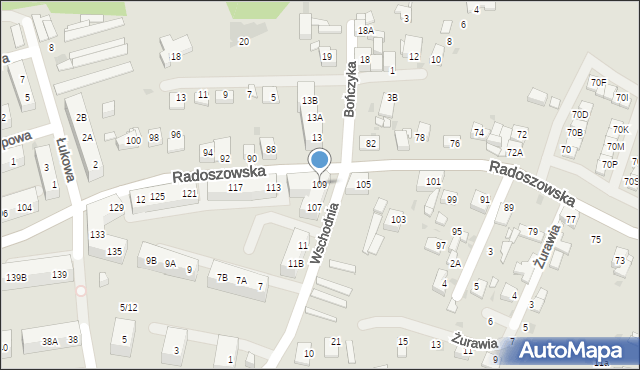 Ruda Śląska, Radoszowska, 109, mapa Rudy Śląskiej