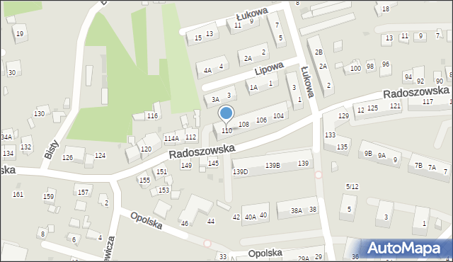 Ruda Śląska, Radoszowska, 110, mapa Rudy Śląskiej