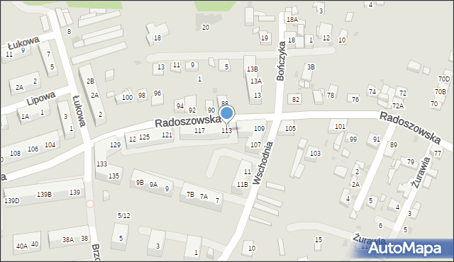 Ruda Śląska, Radoszowska, 113, mapa Rudy Śląskiej