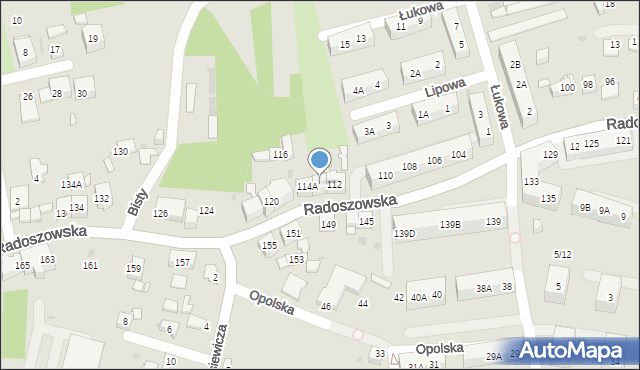 Ruda Śląska, Radoszowska, 114, mapa Rudy Śląskiej