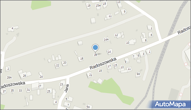 Ruda Śląska, Radoszowska, 16, mapa Rudy Śląskiej