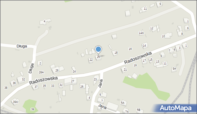 Ruda Śląska, Radoszowska, 20, mapa Rudy Śląskiej
