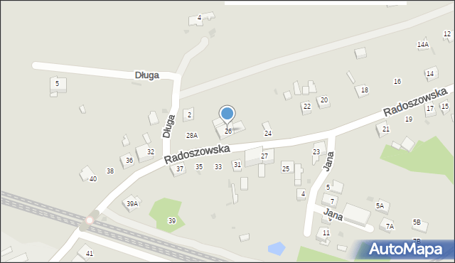 Ruda Śląska, Radoszowska, 26, mapa Rudy Śląskiej