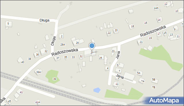 Ruda Śląska, Radoszowska, 27, mapa Rudy Śląskiej