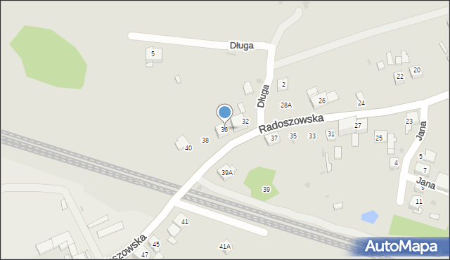 Ruda Śląska, Radoszowska, 36, mapa Rudy Śląskiej