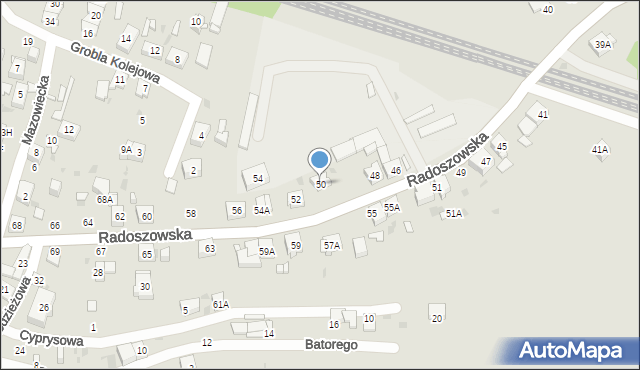 Ruda Śląska, Radoszowska, 50, mapa Rudy Śląskiej