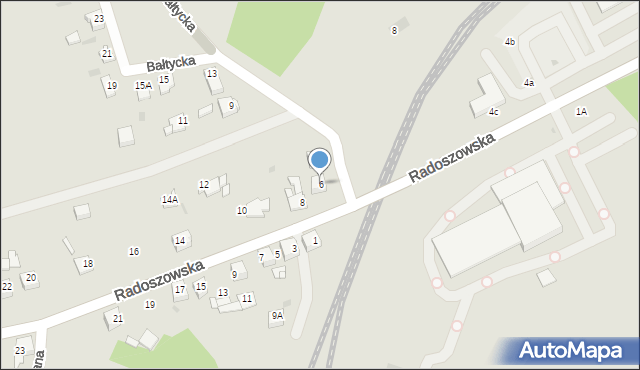 Ruda Śląska, Radoszowska, 6, mapa Rudy Śląskiej