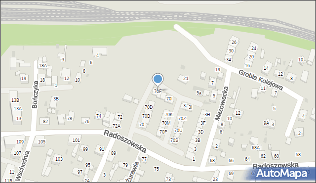 Ruda Śląska, Radoszowska, 70F, mapa Rudy Śląskiej