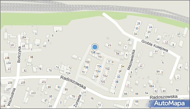 Ruda Śląska, Radoszowska, 70G, mapa Rudy Śląskiej