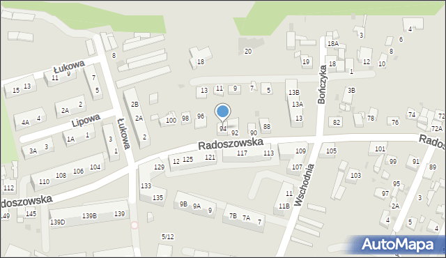 Ruda Śląska, Radoszowska, 94, mapa Rudy Śląskiej
