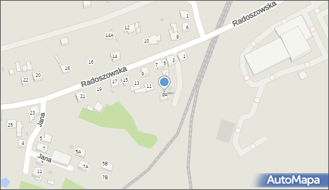 Ruda Śląska, Radoszowska, 9A, mapa Rudy Śląskiej
