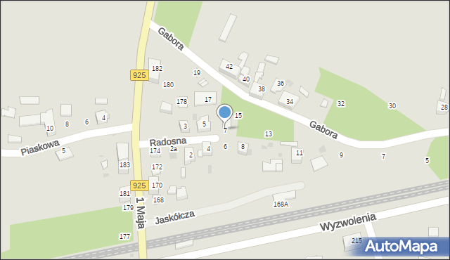Ruda Śląska, Radosna, 7, mapa Rudy Śląskiej