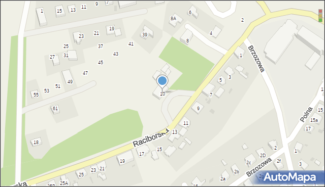 Rudy, Raciborska, 10, mapa Rudy