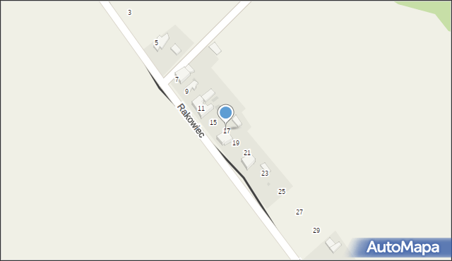 Rudyszwałd, Rakowiec, 17, mapa Rudyszwałd