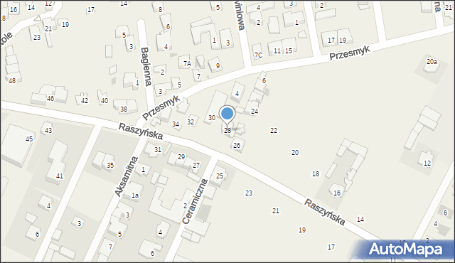 Rybie, Raszyńska, 28, mapa Rybie