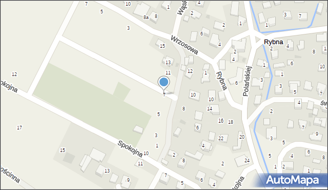 Rybna, Rajska, 7, mapa Rybna