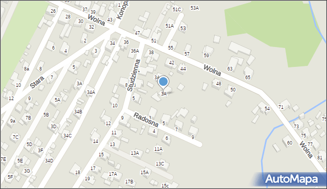 Rybnik, Radosna, 3A, mapa Rybnika