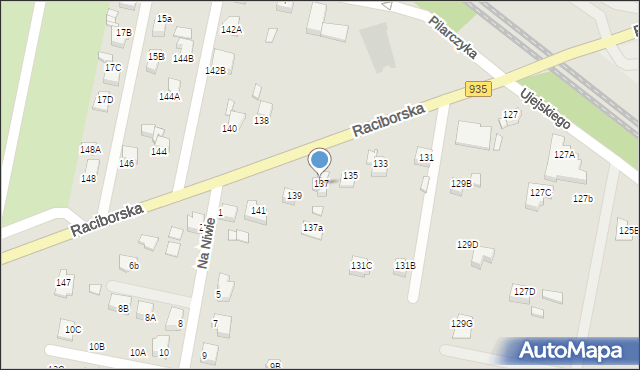 Rybnik, Raciborska, 137, mapa Rybnika