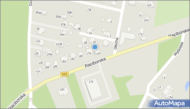 Rybnik, Raciborska, 178a, mapa Rybnika