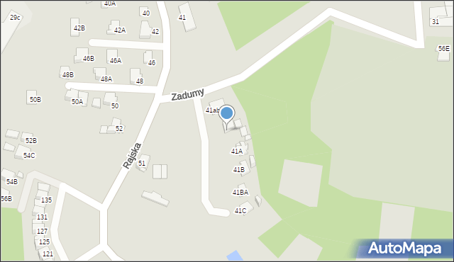 Rybnik, Rajska, 41ac, mapa Rybnika