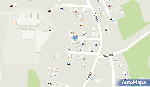 Rybnik, Rajska, 46B, mapa Rybnika