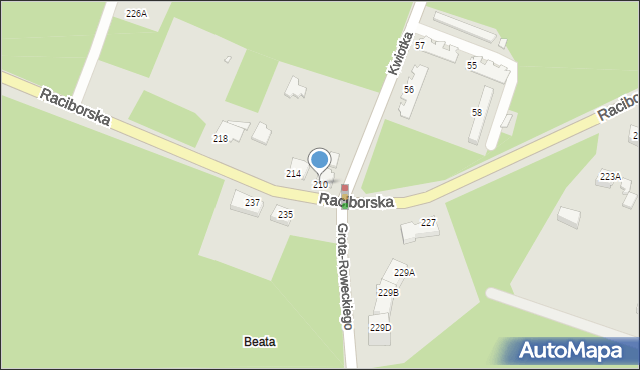 Rybnik, Raciborska, 210, mapa Rybnika