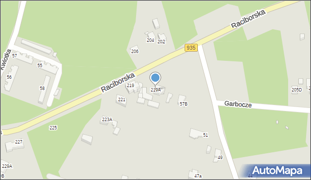 Rybnik, Raciborska, 219A, mapa Rybnika