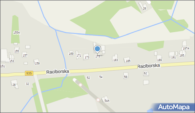 Rydułtowy, Raciborska, 175, mapa Rydułtowy