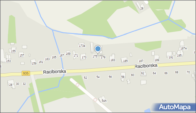 Rydułtowy, Raciborska, 177, mapa Rydułtowy