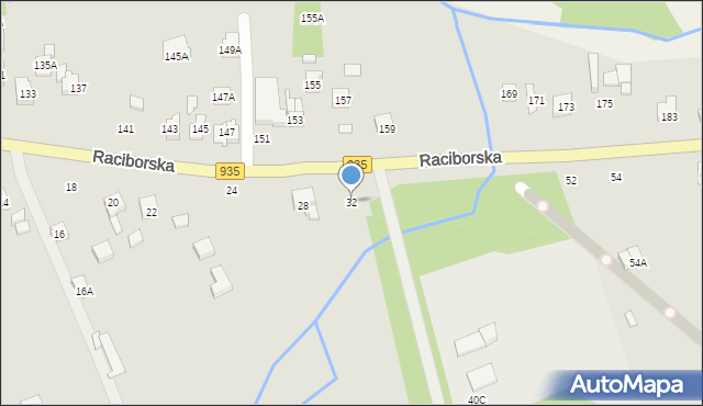 Rydułtowy, Raciborska, 32, mapa Rydułtowy