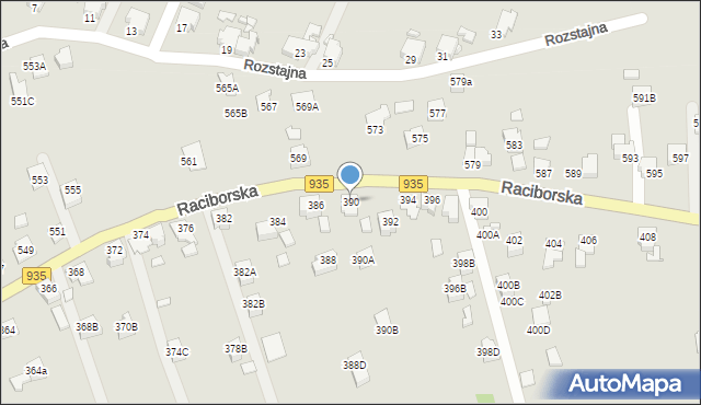 Rydułtowy, Raciborska, 390, mapa Rydułtowy