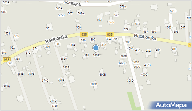 Rydułtowy, Raciborska, 390A, mapa Rydułtowy