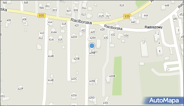 Rydułtowy, Raciborska, 426B, mapa Rydułtowy